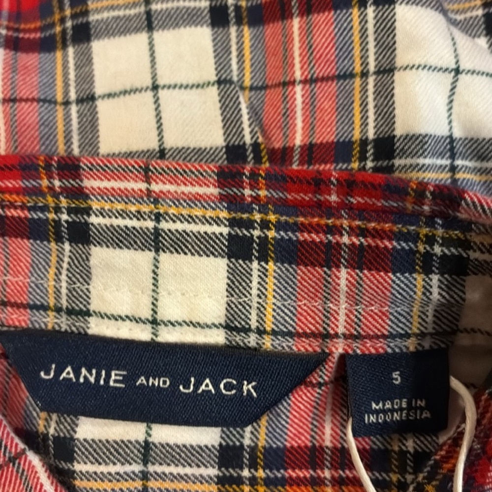 Janie and Jack Tartan Plaid Button-Up Shirt - Picture 5 of 5